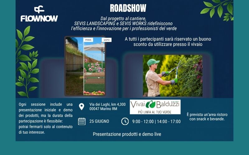 Roadshow “Sevis Landscaping e Sevis Works ridefiniscono l’efficienza e l’innovazione per i professionisti del verde” – 25 giugno dalle ore 9:00