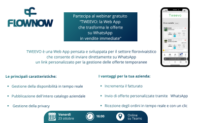 Webinar gratuito “TWEEVO: la Web App che trasforma le offerte su WhatsApp in vendite immediate”